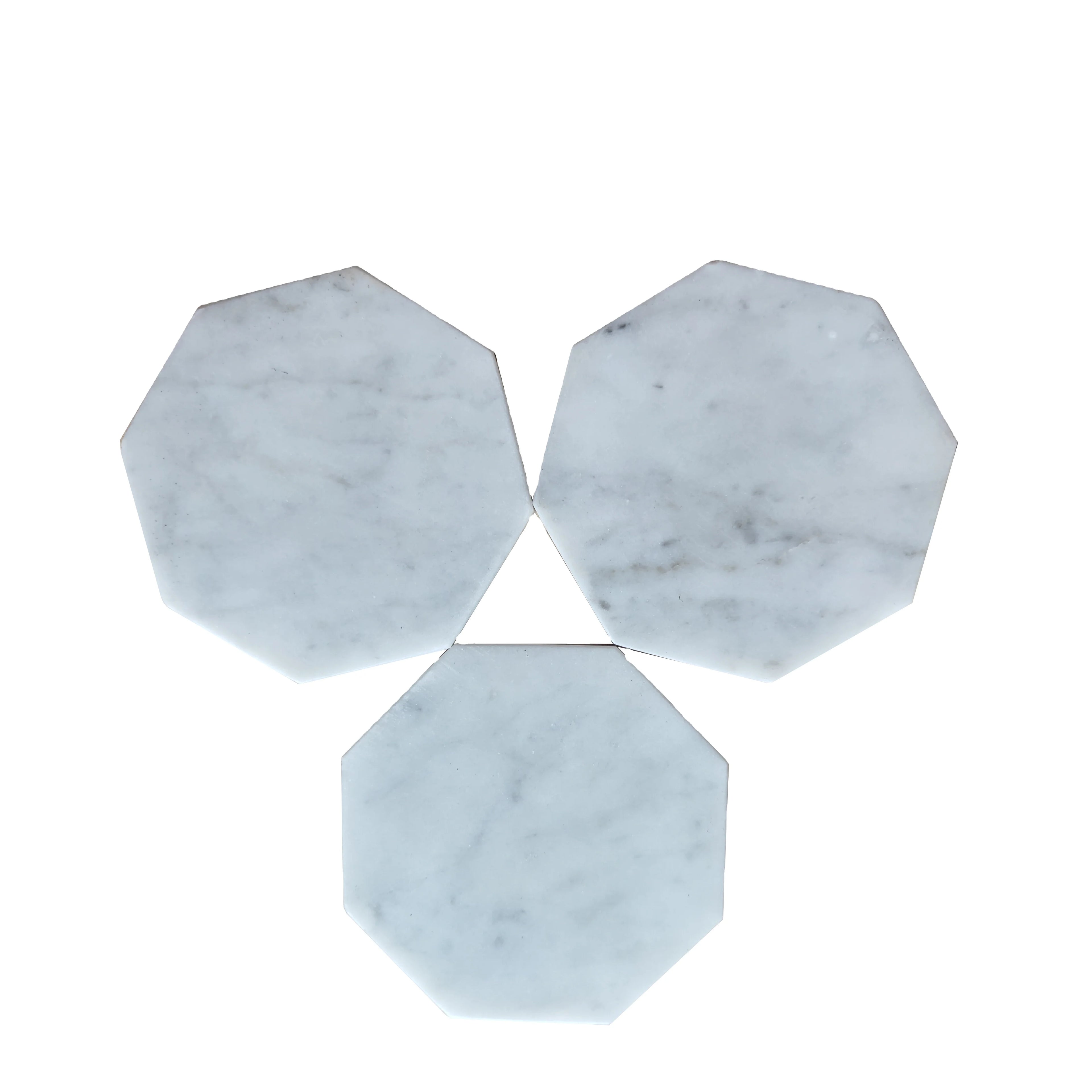 Give Away Premium 6Pcs Round Marble Coaster With Holder