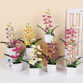 Handmade Scandinavian Style 7-Pot Phalaenopsis Artificial Flowers Environmentally Friendly Small Potted Home Photography Prop