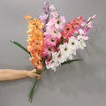European Simulation Soft Plastic Artificial Flowers Long Stem 82CM Gladiolus Orchids Wholesale for Wedding Christmas Graduation
