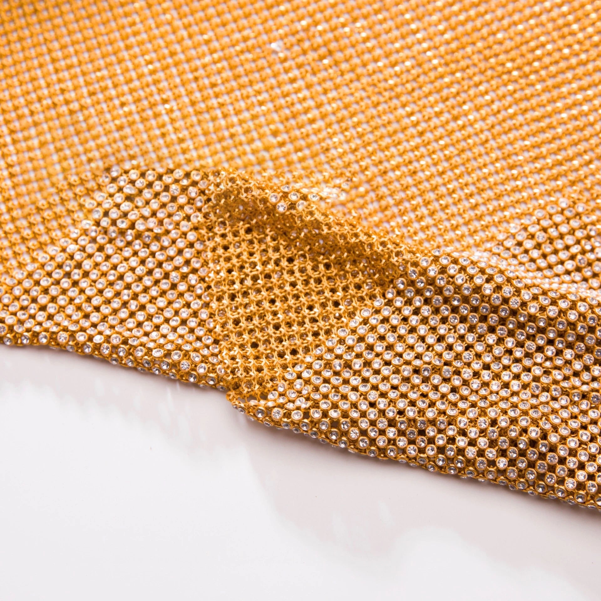 Hot Sale Plastic Rhinestone Gold Bottom Aluminum Mesh Drill Row Back Rubber Drill for Jewelry Shoe Bag Accessories