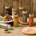 Factory Custom 120ml Lead Free Kitchen Glass Seasoning Bottle Spice Jar Bottle Set With Bamboo Lid