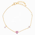 Light Luxury Temperament INS Niche Design Sense Personality Bracelet Micro-inlaid Zircon Sweet Pink Heart Bracelet