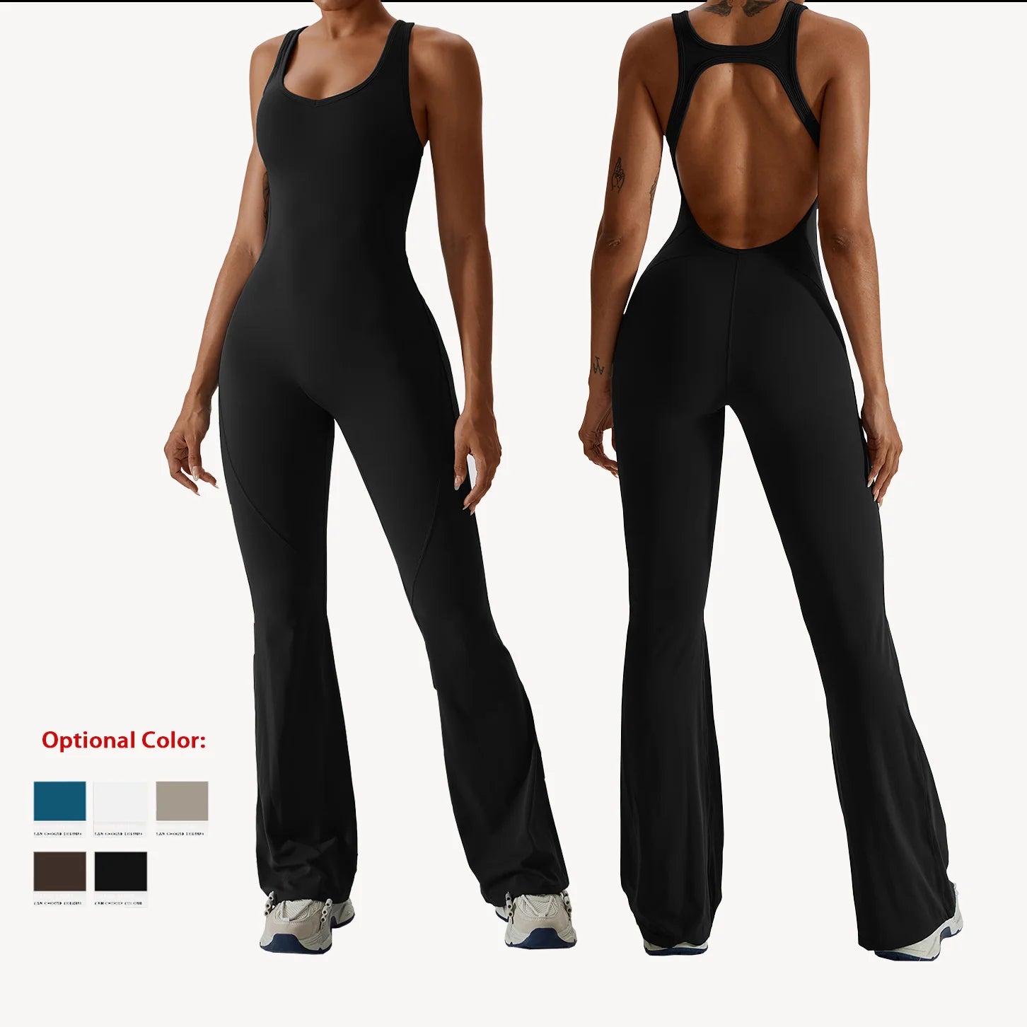 New Product Selling Hollow Back Curved Structured Lines Sports Yoga Bodysuit Women's Jumpsuit Playsuits