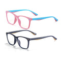 Unisex Dual Color TR90 Sport Optical Glasses for Kids Durable Bendable Square Frame with Anti-Slip Side Arm Hinge