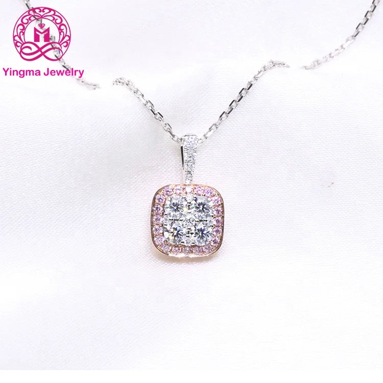 Fine Jewelry D Color VVS Round Brilliant Cut Moissante Pendant 14K Solid Gold Moissanite Diamond Pendant Necklace for Gift