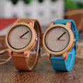 China Wholesale Unisex Leather Band Wrist Watch Bamboo Gift Display Box Men/Women's Custom Engraved Quartz Fashion Accessory