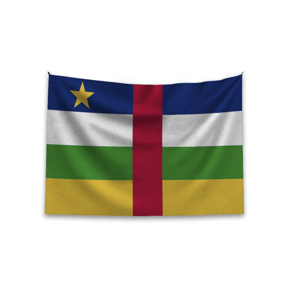 Promotional Custom 100% Polyester Banderas De Paises 3x5 ft Central African Republic Flag Digital Printing Techniques