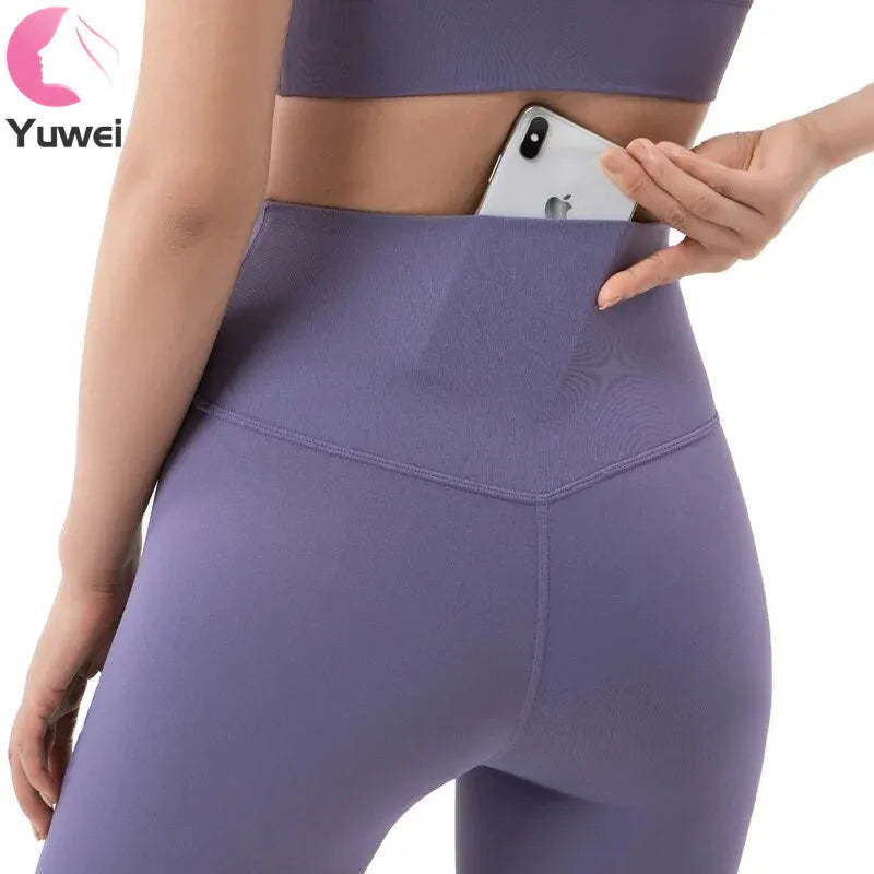 Gym Wear High Rise Leggings With Pockets Tiktok Best Yoga Pants High Waisted Scrunch Leggings With Pockets Lady Yoga Pants