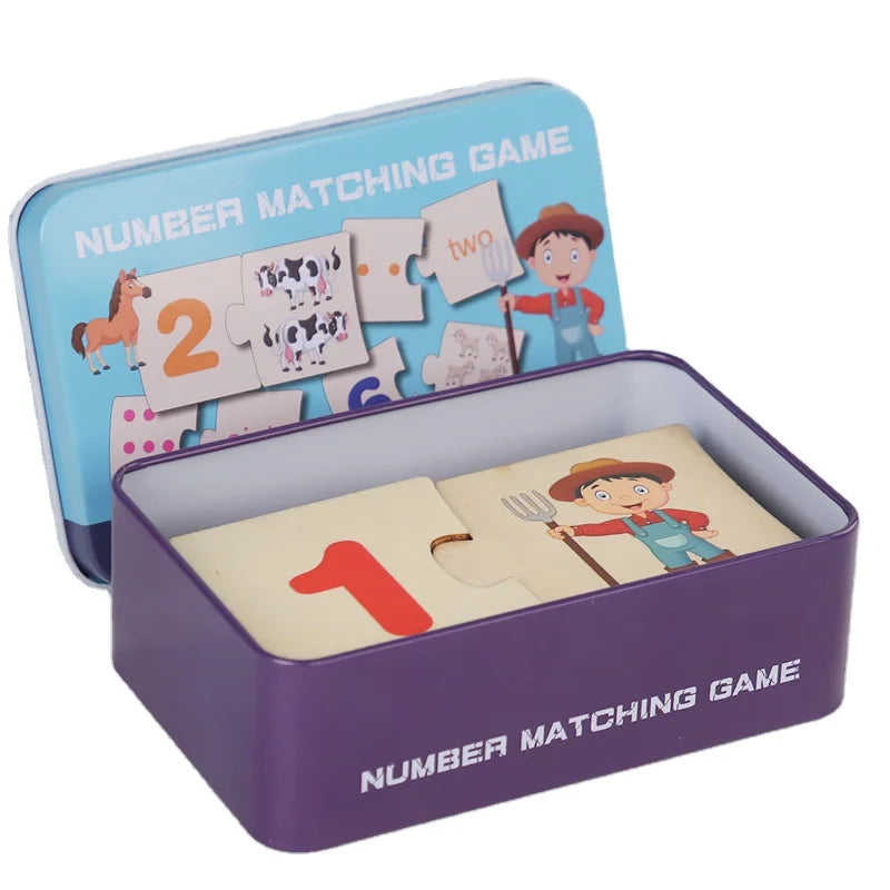 2025 Hot Sale Double-Sided Alphanumeric Color Cognitive Educational Toys Education Wooden Digital Enlightenment Matching Puzzle