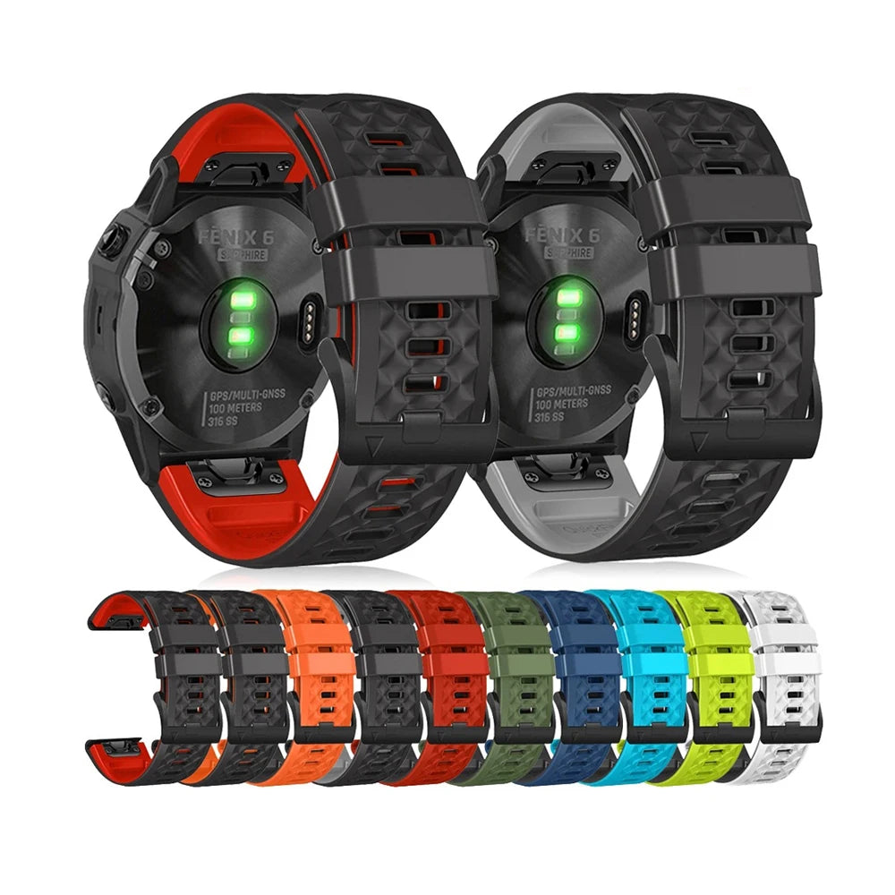 IVANHOE 22mm 26mm Watch Strap for Garmin Fenix 7 7X 5 6 5X 6X Pro Plus Sapphire Instinct Epix 2 Silicone Wrist Band Bracelet