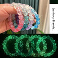 Fashion Charm Night Lights Luminous Bracelet Rainbow Colorful Beaded Stress Relief Anti-Anxiety Jewelry