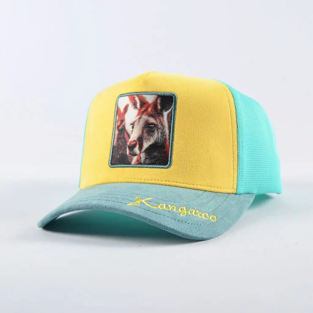 European American Hip Hop Outdoor Winter Explosion-Proof Animal Baseball Cap Custom Logo Kangaroo Patch Sunscreen Mesh