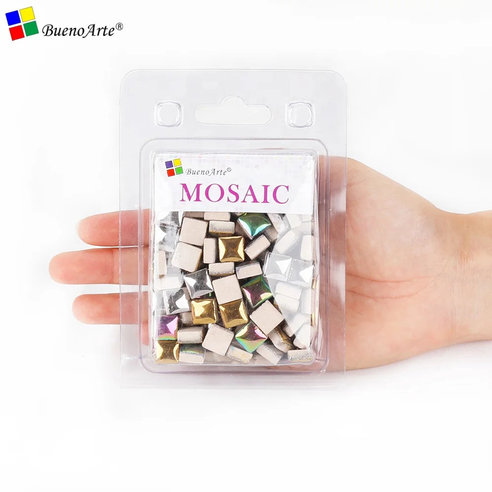 Modern Gold and Silver Colored Ceramic Mosaic Tiles Irregular Shape Handmade Art for Room Home Decoration