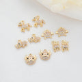 Creative 8.5mm 12mm Gold Plated Zircon Pendant Cute Animal Demon Rhinoceros Elk Deer Charm for Jewelry Making