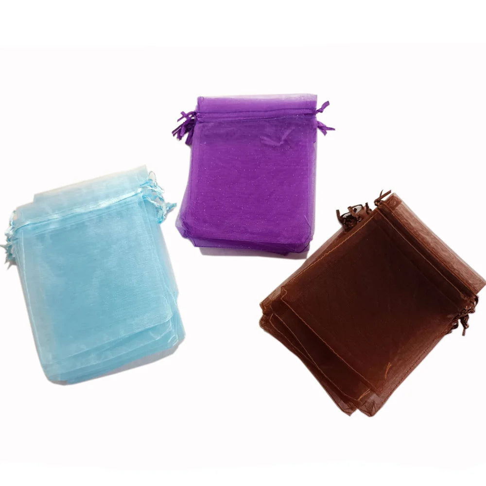 Organza Bags Mixed Color Jewelry Candy Gift Packing Pouches Wedding Party Decoration
