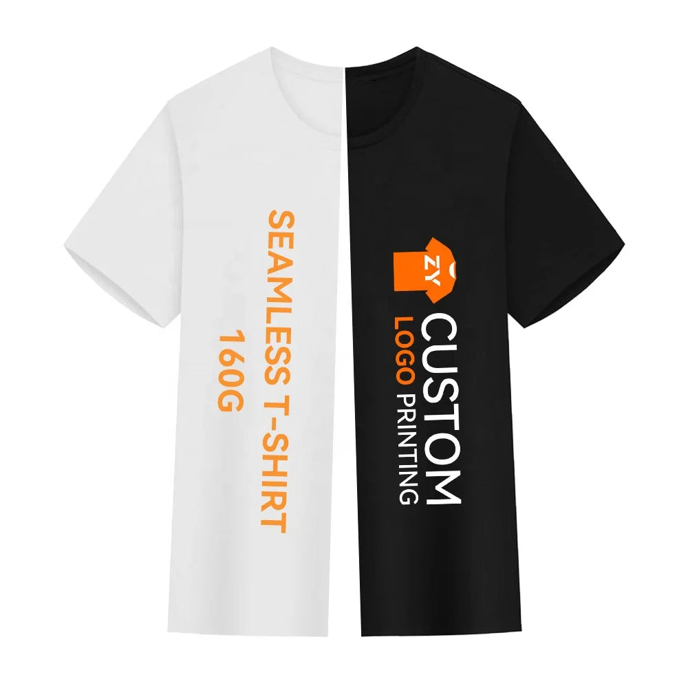 ZYtshirt 160g High-quality Elastic Tee Made of Polyamide and Spandex Blend Custom LOGO Printing on Seamless Compression T-shirt