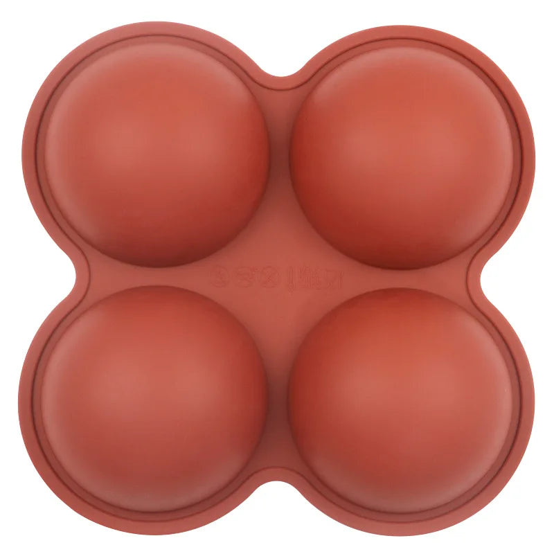 HY 4-cavity Semi Sphere Silicone Round Mold for Mousse Dessert Cake Tools