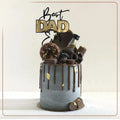 2025 New Black Gold Glitter Best Dad Ever Father Cake Pick for Happy Father's Day Theme Dad Birthday Party Cake Decorations Y521