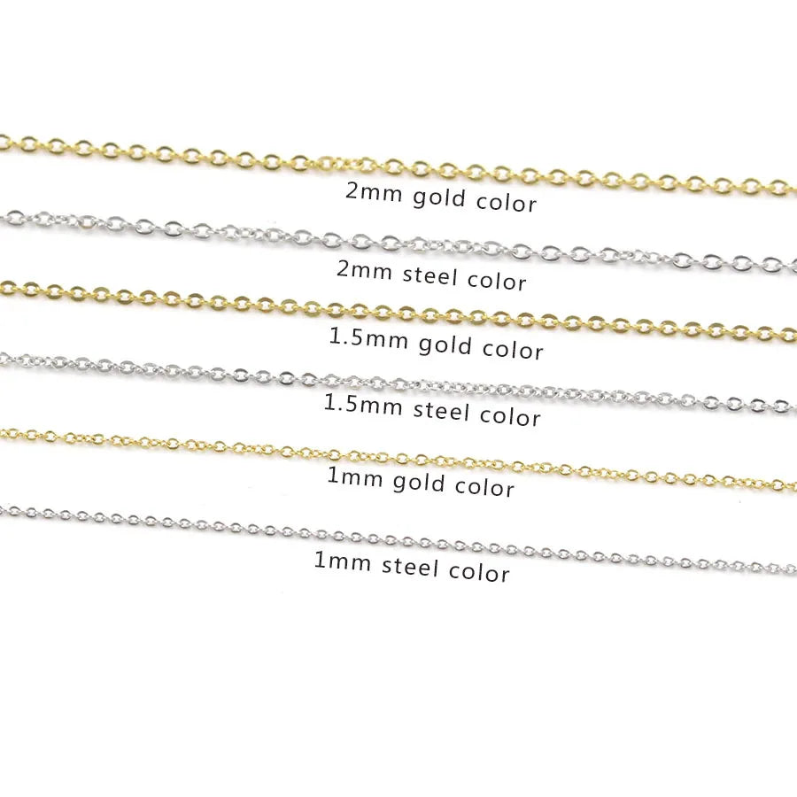Wholesale 45cm 18K Gold Plated Chain Stainless Steel Cable Chain With Lobster Clasp for Fashion Necklaces Jewelry Making