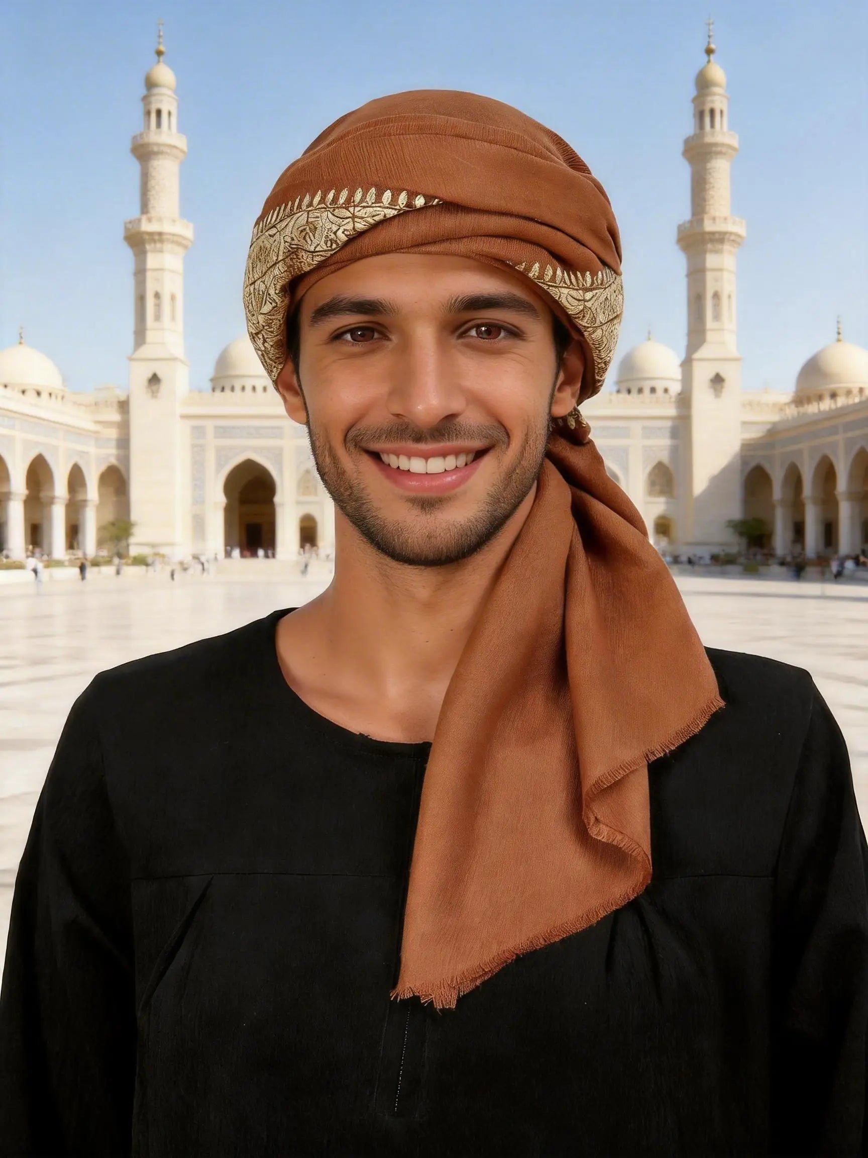 High Quality BreathableShawl for Men Embroidered Square Hijab Kashmiri Design for Party Wear for Spring for Saudi Arabia