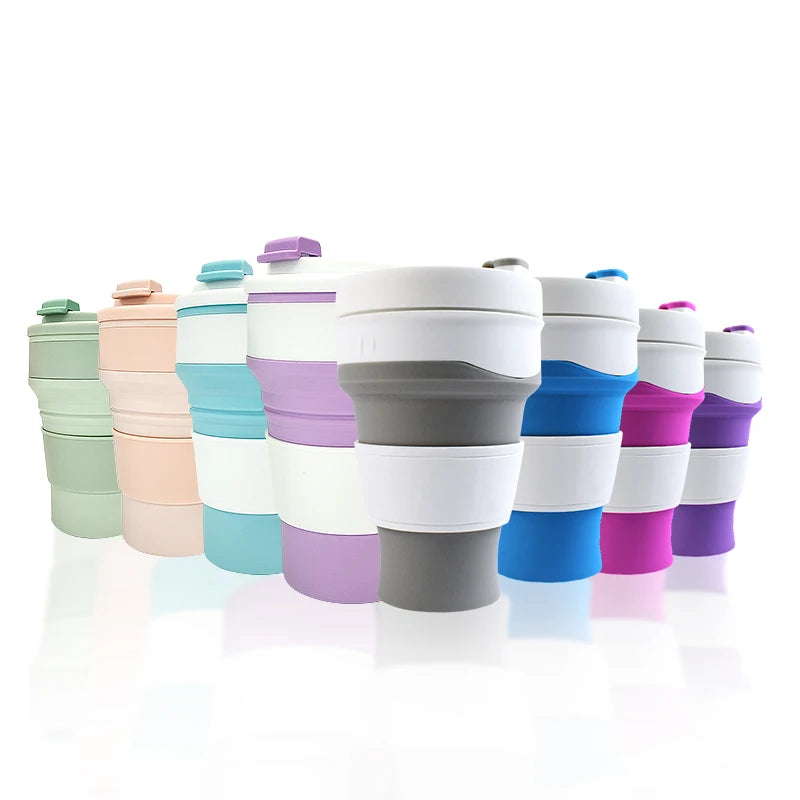 Hot Sale Collapsible Easy to Carry Outdoors for Sports Water Bottle Silicone Collapsible Cup Silicone Foldingtravel Cup