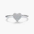 Wedding Platinum Plated Fine Jewelry 925 Sterling Silver Sweet Sugar Heart Love Dazzling Cubic Zirconia Rings for Women
