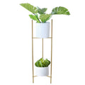 Modern Two-Tier Gold Metal Home Garden Stand Powder Coated Flower Pot Stand