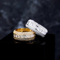 Hip Hop Finger Square Cubic Zircon Rings Jewelry Fashion Brass Iced Out Chunky Baguette Engagement Wedding Unisex 5 Rows CZ Ring