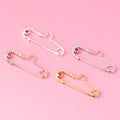 Shiny Brooch Pin Back 925 Sterling Silver CZ Gem Safety Pin for Jewelry Making Finding