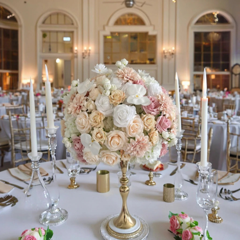 Luxury Cream Blush Pink Rose Hydrangea Wedding Flowers Arrangements Elegant Centerpiece Design for Home Party Decorations