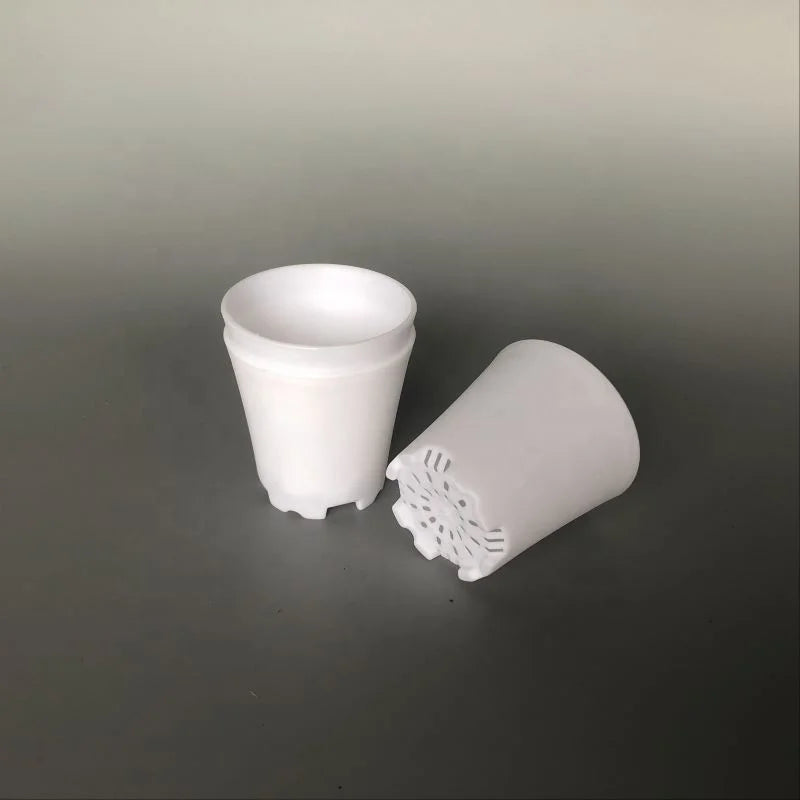 5.5*5.5cm White Round Plastic Small Flower Pot for Cactus Succulent