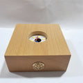 Creative 3D Globe LED Night Light Modern Beech Wood Square Design Bottom Toggle Switch Dimmable Warm White Living Room