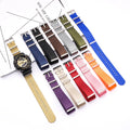 One Piece Single Pass Adjustable Slanted Fashion Watchband Straps 20mm 24mm Fabric Nylon Striped Watch Strap