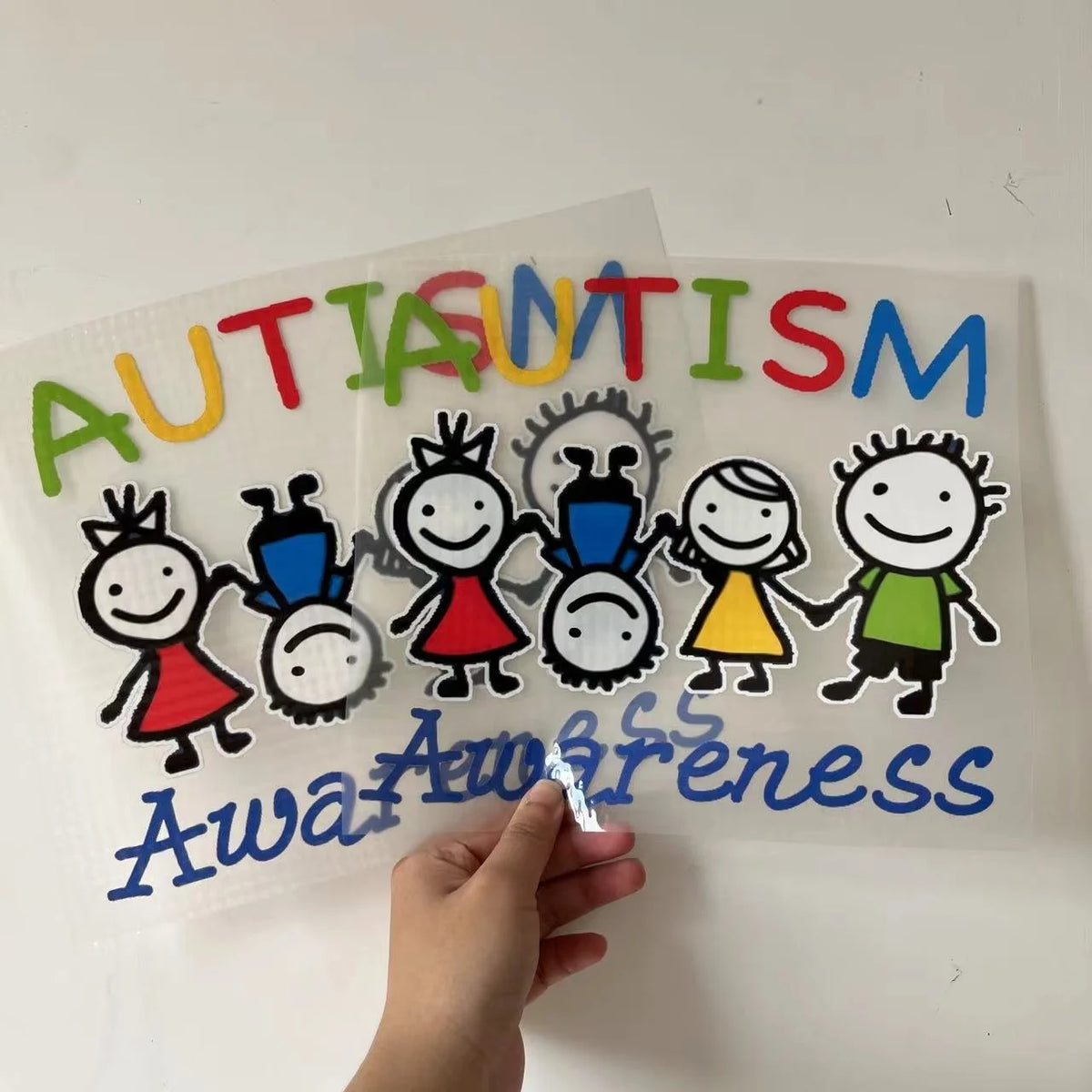 Autism Series Heat Transfer Customize Design Colorful Label Dtf Prints Ready to Press Transfer Print for T-shirts