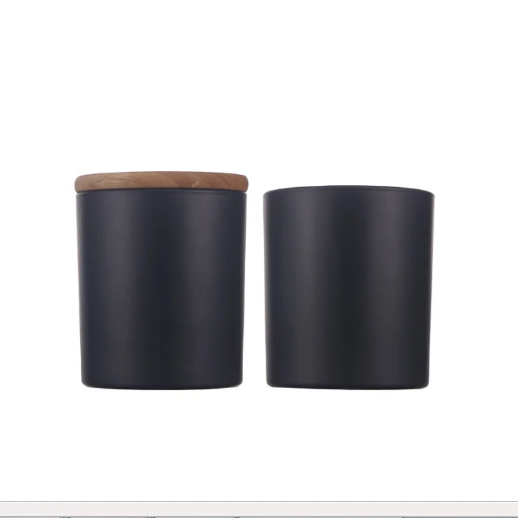 Wholesale Red pink Green Blue Yellow Amber Black Scented Candle Cup With Bamboo Lid 300ml