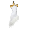 New Latin Dance Performance Competition Dress White Feather Diamond Chinese Style Backless Suspender Flower Clothing