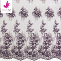 2021 Purple Sequin and Beaded Tulle Fabric Embroidered Beaded Lace Fabric Bridal Embroidered Tulle Lace HY1314-2