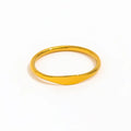 High End 18K Plain Flat Belt Dainty Rings Stainless Steel Trendy Simple Gold Plated Jewelry