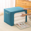 Large Square Melamine Storage Box New Oxford Cloth Quilt Clothing Organizer Foldable 35L/66L/100L Moving Storage Basket Aluminum