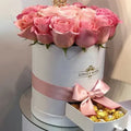 Hot Sale Round Flower Box With Drawer Handmade Bouquet Flower Box Round Velvet Flower Box with Custom Logo for Valentine's Day