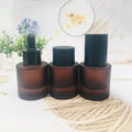 Frost Amber 30ml 40ml 50ml 100ml 120ml Glass Essential Oil Bottle Empty Spray Lotion Pump Cosmetic Bottle