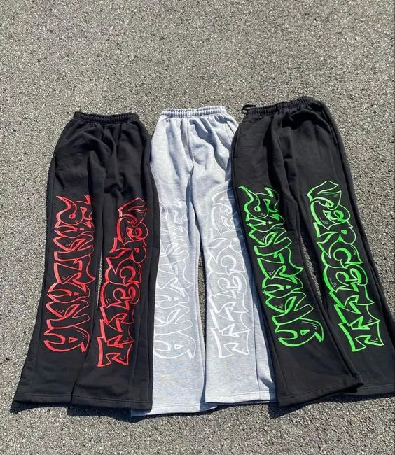 Plus Size Custom Logo Joggers Stacked Loose Running Gym Sport Track Men's Pants Cargo Flared Sweatpants Men's Pants & Trousers