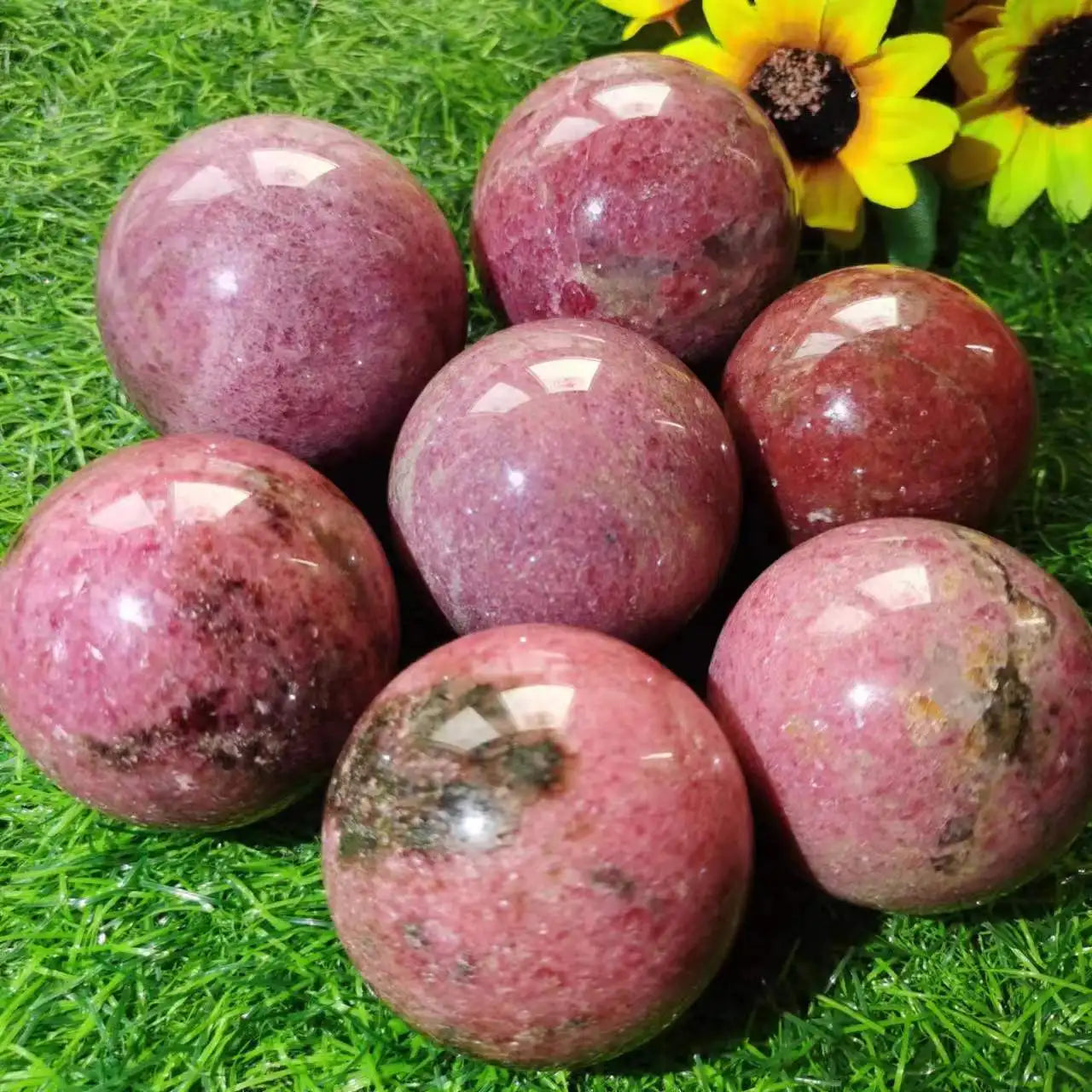 Natural Crystals Spheres Crystal Ball Chrysocolla Fluorite Rhodonite Mica Amber Flower Agate Howlite Pink Amethyst for Sale