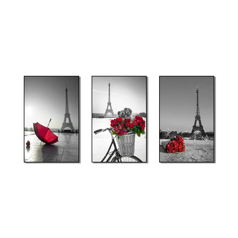 Modern Simple Art Tower HD Printed 3 Panel Polyester Canvas Wall Art Waterproof Eco-Friendly Framed/Unframed Home Decor Living