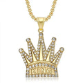 No Fade 18K PVD Plated Jewelry Stainless Steel king Crown Pendant Custom Diamond Necklace for Men