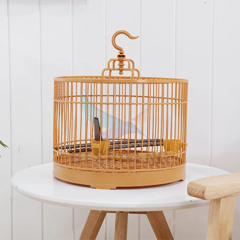 Premium Bamboo Color Thrush Myna Bath Plastic Cage