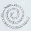 Elegant Noble Passionate Sugar-cube Shape 11mm S925 Silver Full Moissanites Inlaid Necklace for Women Men Jewelry Birthday Gifts