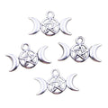 Antique Bronze Silver DIY Pendants Triple Goddess Viking Moon Star Charms for Tibetan Jewelry Handmade & Gold Plated Findings