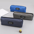 Simple Portable Cross Striation Oxford Large Pencil Case Big Capacity Zipper Pencil Pouch for Teen Boys Girls School Students