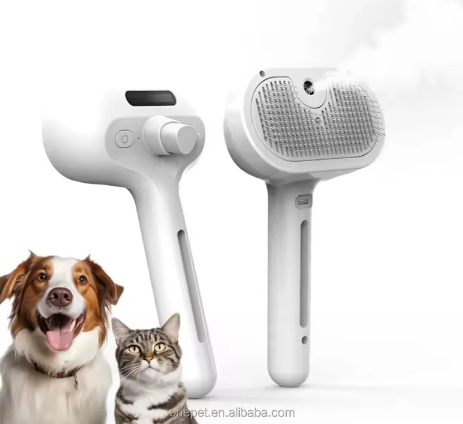 4 in 1 Cat Spray Brush Shedding Pet Steam Brush Self Cleaning Steamy Brush Hair Removal Cat Dog Grooming Steam Comb
